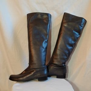 Stuart Weitzman Black Flat Heel Riding Boots 9M